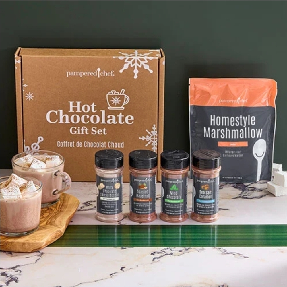 Pampered Chef Hot Chocolate Gift Set with Spices